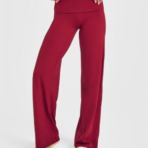 SoftMotion™ Fold Over Straight Leg Bottoms Ruby Red